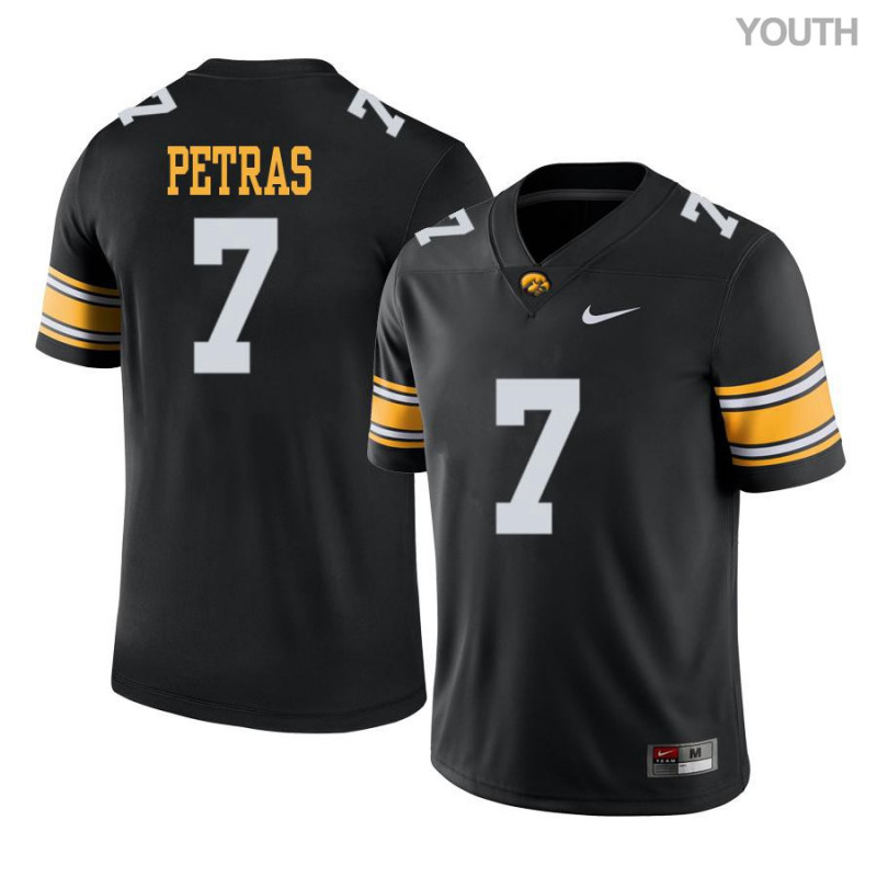 Youth Iowa Hawkeyes NCAA #7 Spencer Petras Black Authentic Nike Alumni Stitched College Football Jersey KA34A02OM